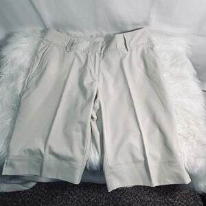 Adidas Climalite Golf Shorts Womens Beige Tan Performance Athletic Bermuda 6